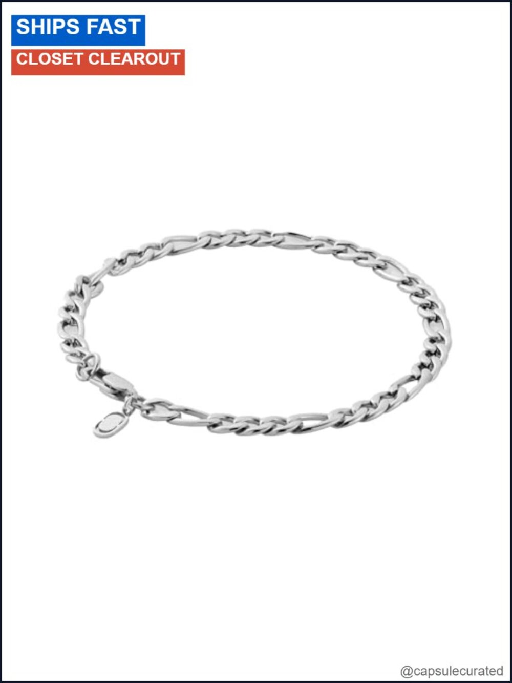 Figaro Bracelet 5mm Chain Italian-Inspired Waterproof Hypoallergenic